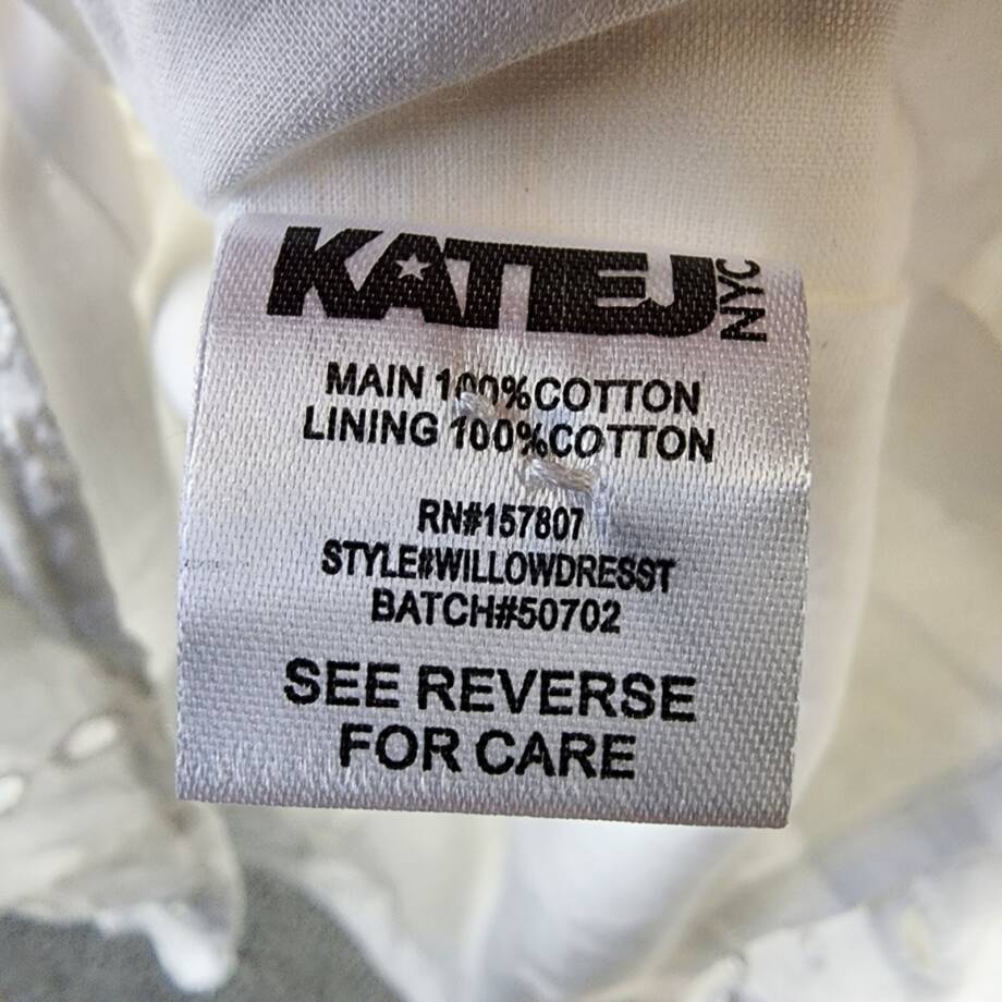 KatieJnyc Willow Dress Big Girls' L White Straight Neck Sleeveless Pullover