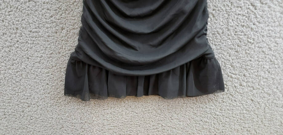With Jules Ruched Flutter-Sleeve Mesh Dress Big Girls XL Black Square Neck S/S
