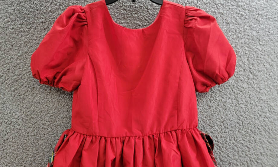 Polo Ralph Lauren Balloon-Sleeve Dress Big Girls 10 Red Button Back Closure S/S