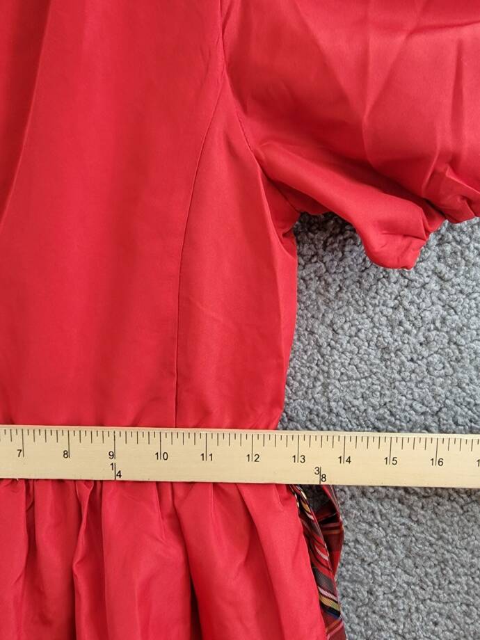 Polo Ralph Lauren Balloon-Sleeve Dress Big Girls 10 Red Button Back Closure S/S
