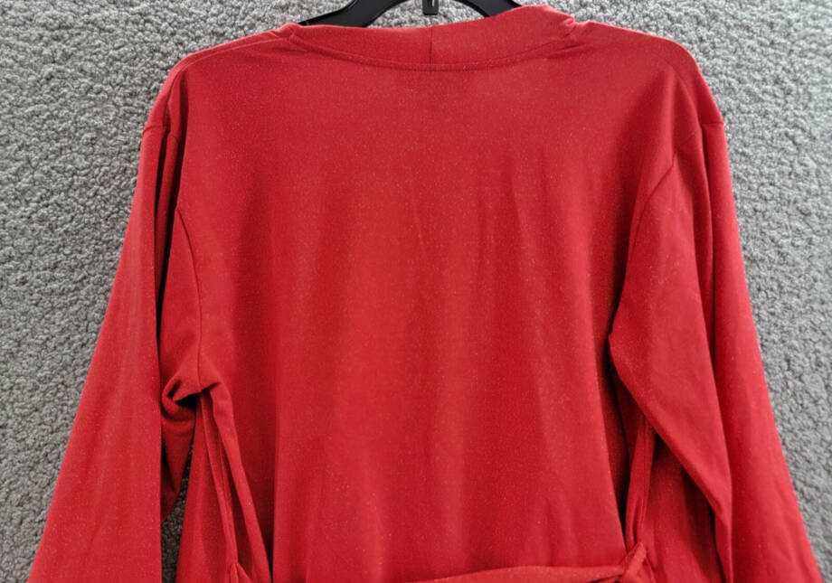 INC International Concepts 2Pc Sparkle Robe & Chemise Womens XS Infrared Sparkle