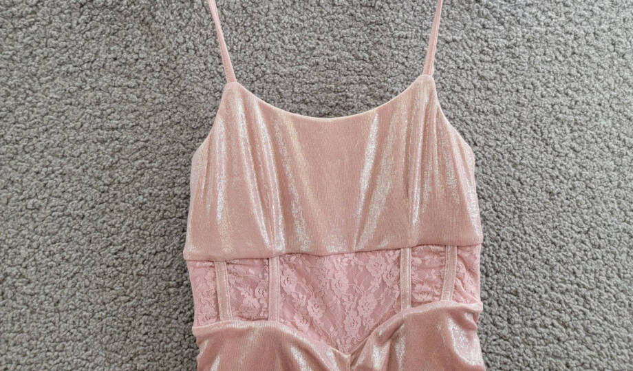 With Jules Sleeveless Lace-Insert Dress Big Girls L Pastel Pink Back Zip Closure
