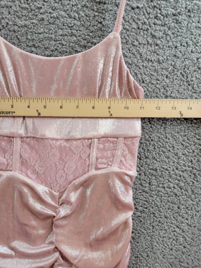 With Jules Sleeveless Lace-Insert Dress Big Girls L Pastel Pink Back Zip Closure