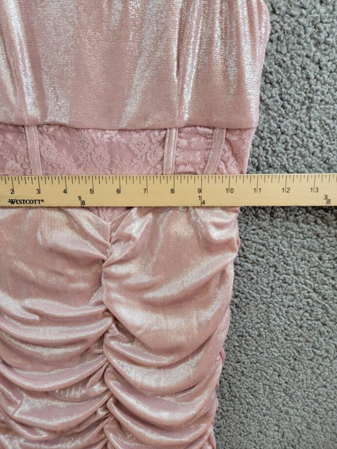 With Jules Sleeveless Lace-Insert Dress Big Girls L Pastel Pink Back Zip Closure
