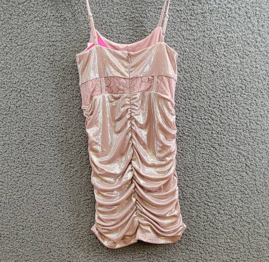 With Jules Sleeveless Lace-Insert Dress Big Girls L Pastel Pink Back Zip Closure