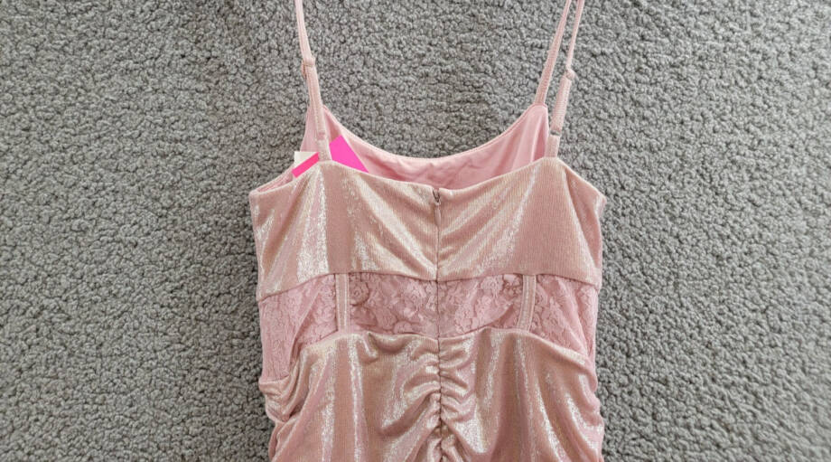 With Jules Sleeveless Lace-Insert Dress Big Girls L Pastel Pink Back Zip Closure