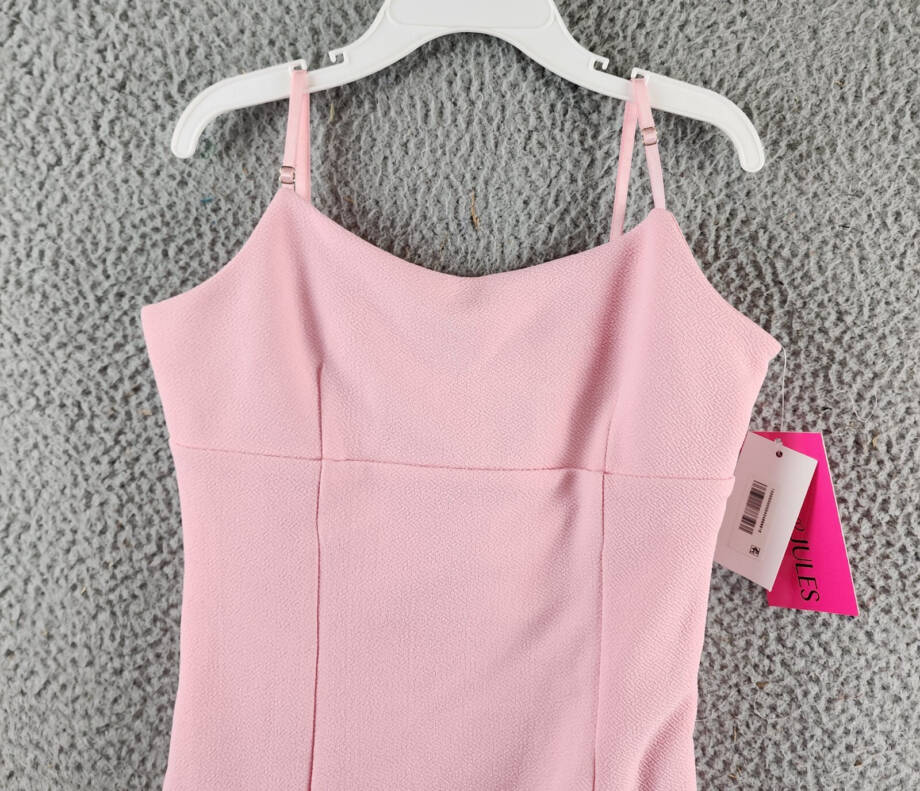 With Jules Sleeveless Bow-Back Ponté-Knit Dress Big Girls L 12/14 Pink Side Zip
