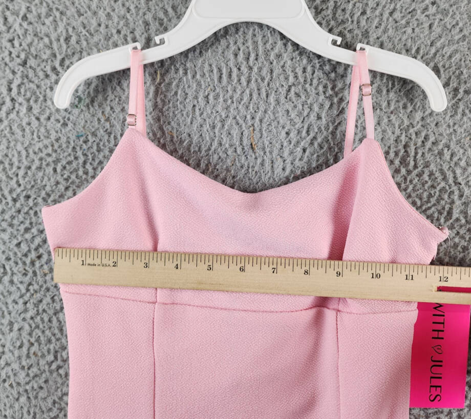 With Jules Sleeveless Bow-Back Ponté-Knit Dress Big Girls L 12/14 Pink Side Zip