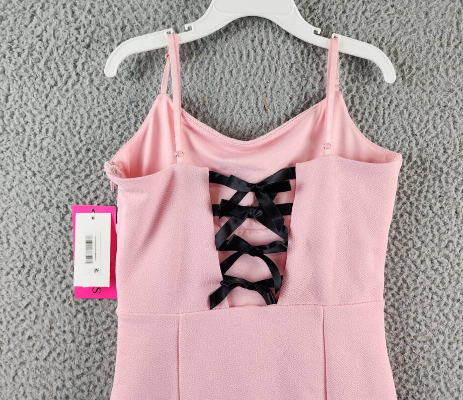 With Jules Sleeveless Bow-Back Ponté-Knit Dress Big Girls L 12/14 Pink Side Zip