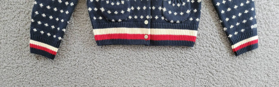 Polo Ralph Lauren Snowflake Wool Blend Cardigan Girls 6 Navy Multi Button Front