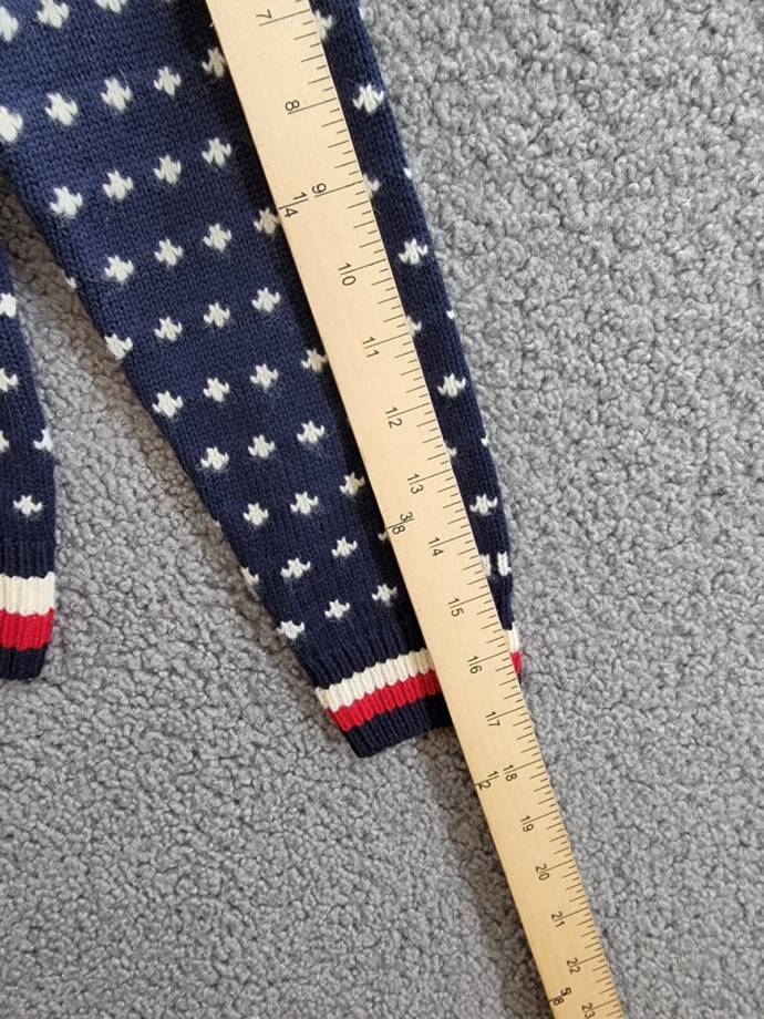 Polo Ralph Lauren Snowflake Wool Blend Cardigan Girls 6 Navy Multi Button Front