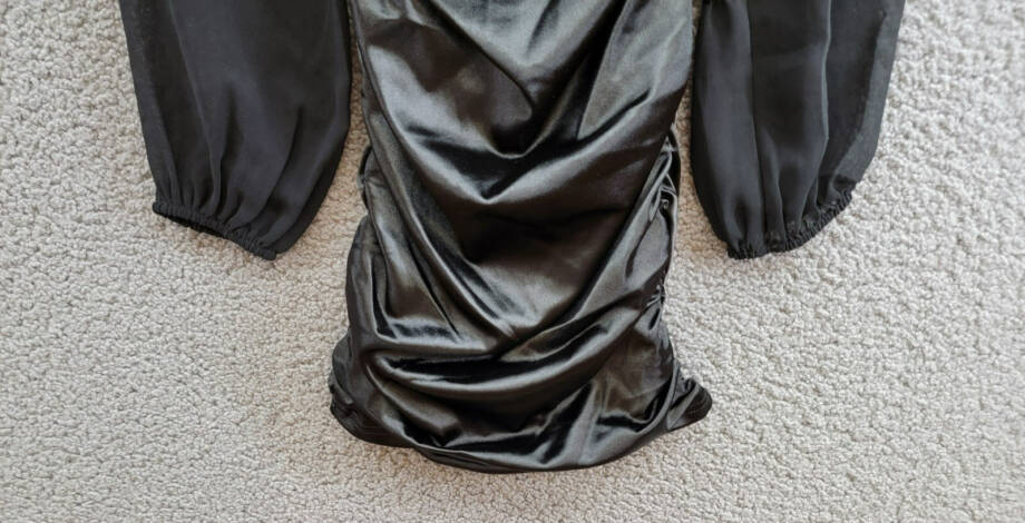 With Jules Long-Sleeve Ruched Dress Big Girls S Black Straight Neck Pullover