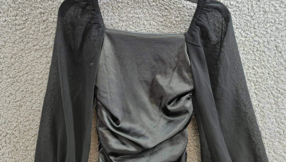 With Jules Long-Sleeve Ruched Dress Big Girls S Black Straight Neck Pullover