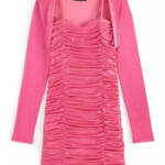 With Jules Ruched Sleeveless Dress & Shrug Set Big Girls S Bright Pink Back Zip