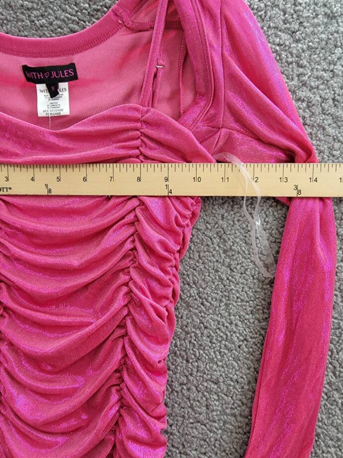 With Jules Ruched Sleeveless Dress & Shrug Set Big Girls S Bright Pink Back Zip