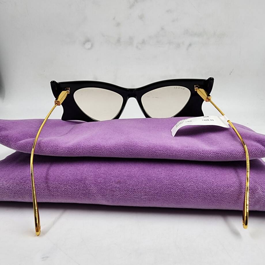 Gucci Crystal-Embellished Cat-Eye Sunglasses Women's Black/Gold