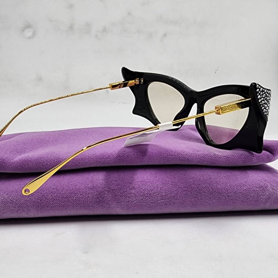Gucci Crystal-Embellished Cat-Eye Sunglasses Women's Black/Gold