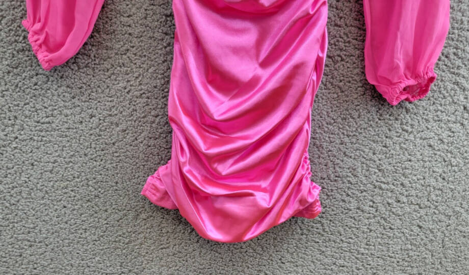 With Jules Long-Sleeve Ruched Dress Big Girls' S Hot Pink Straight Neck Pullover