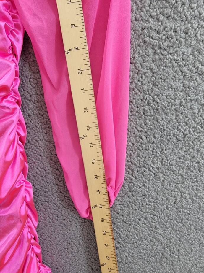 With Jules Long-Sleeve Ruched Dress Big Girls' S Hot Pink Straight Neck Pullover