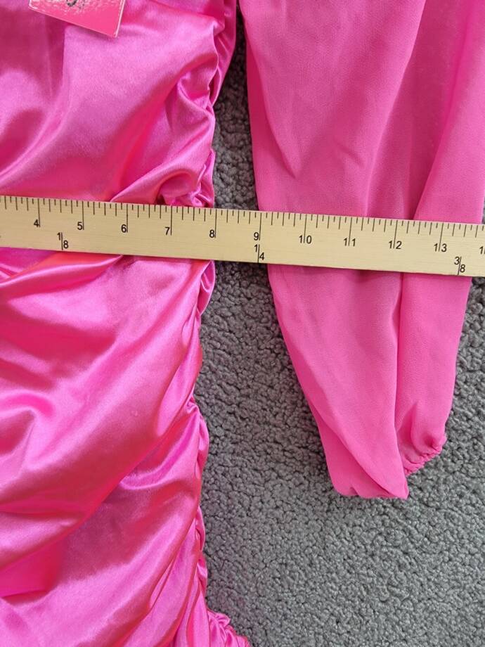 With Jules Long-Sleeve Ruched Dress Big Girls' S Hot Pink Straight Neck Pullover