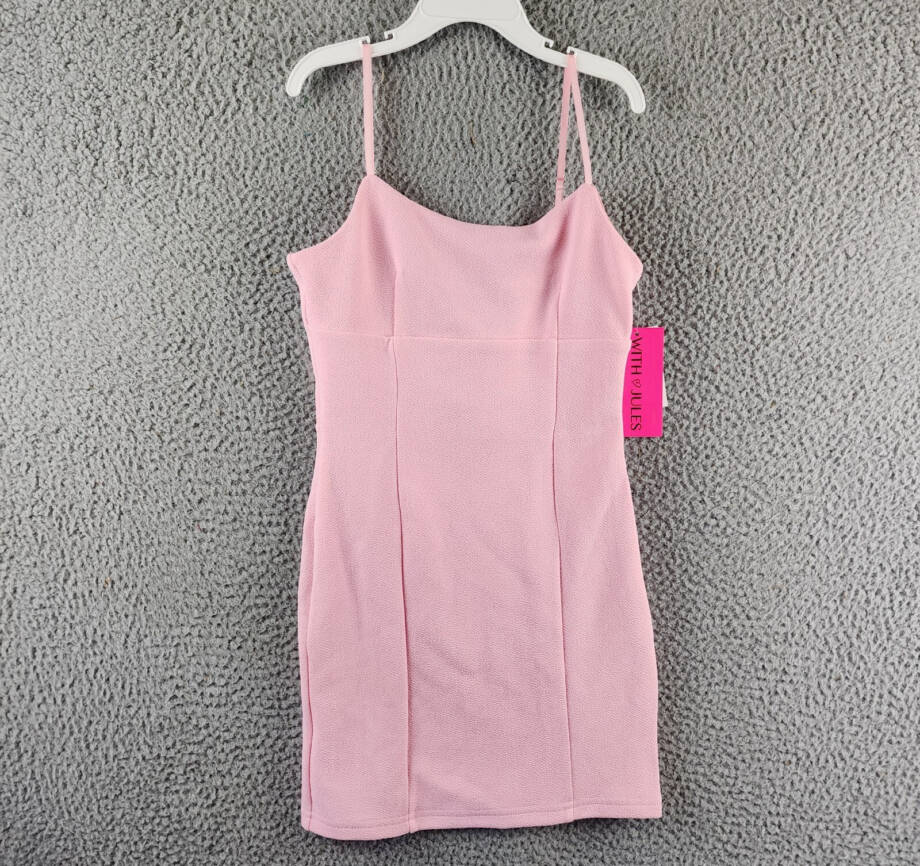With Jules Sleeveless Bow-Back Ponté-Knit Dress Big Girls M 8/10 Pink Side Zip