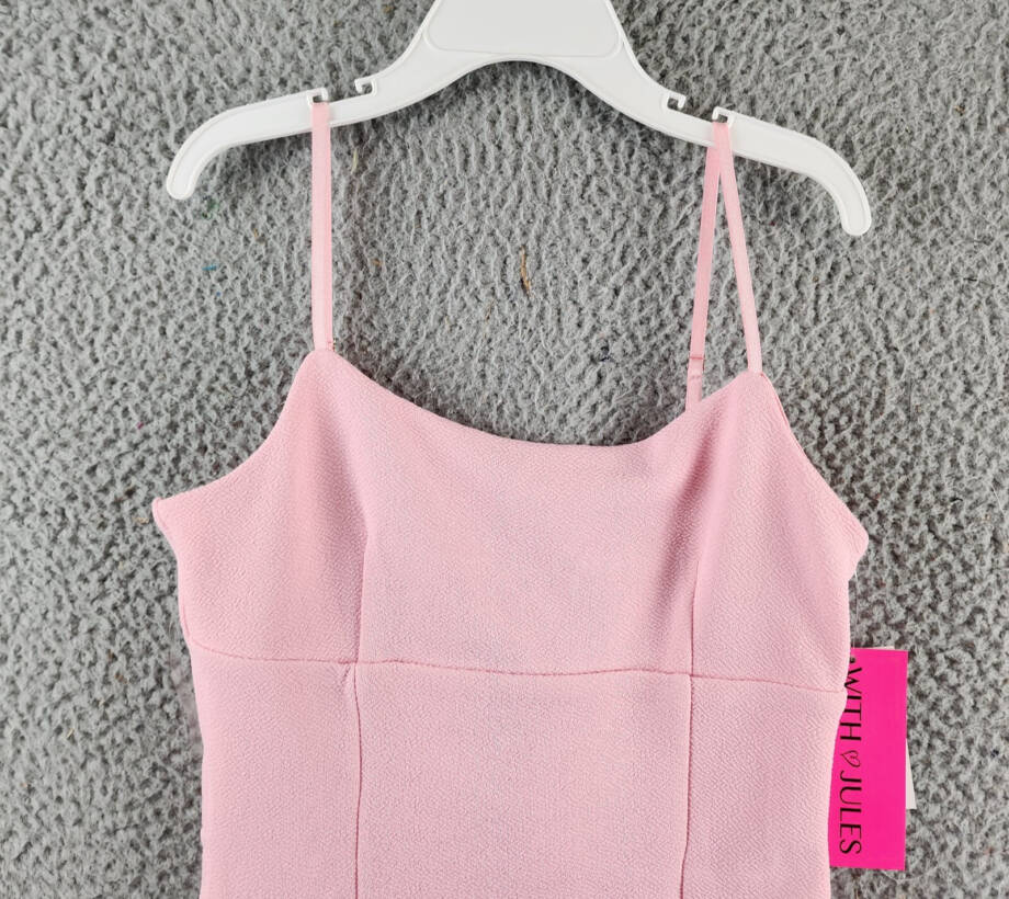 With Jules Sleeveless Bow-Back Ponté-Knit Dress Big Girls M 8/10 Pink Side Zip