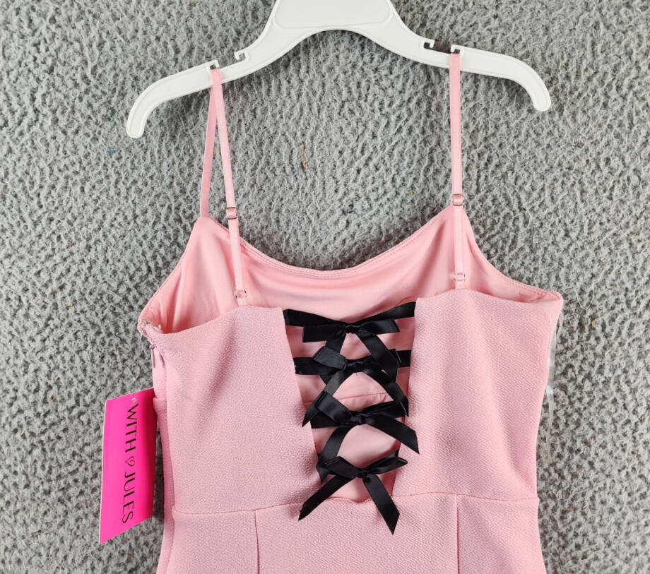 With Jules Sleeveless Bow-Back Ponté-Knit Dress Big Girls M 8/10 Pink Side Zip