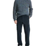 Vince Herringbone Cargo Pants Men's 34 Coastal Side Pockets Button Zip Closure