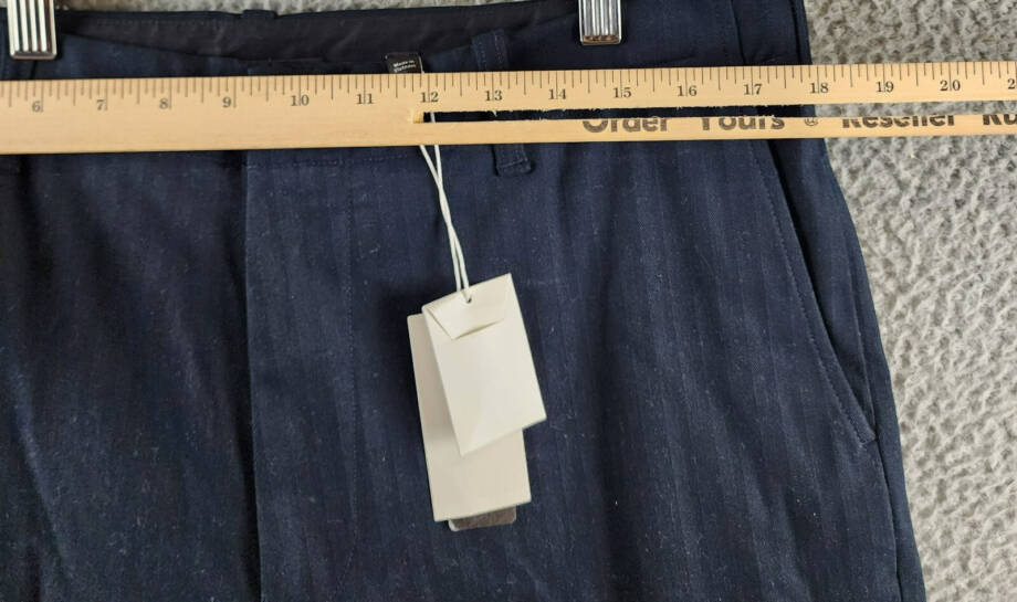 Vince Herringbone Cargo Pants Men's 34 Coastal Side Pockets Button Zip Closure