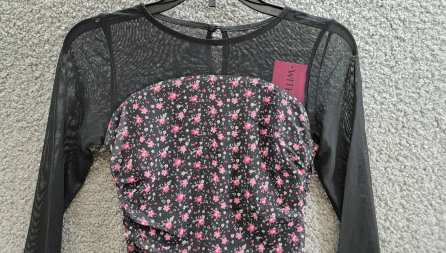With Jules Long-Sleeve Printed Mesh Combo Dress Big Girls S Black Multi Side Zip