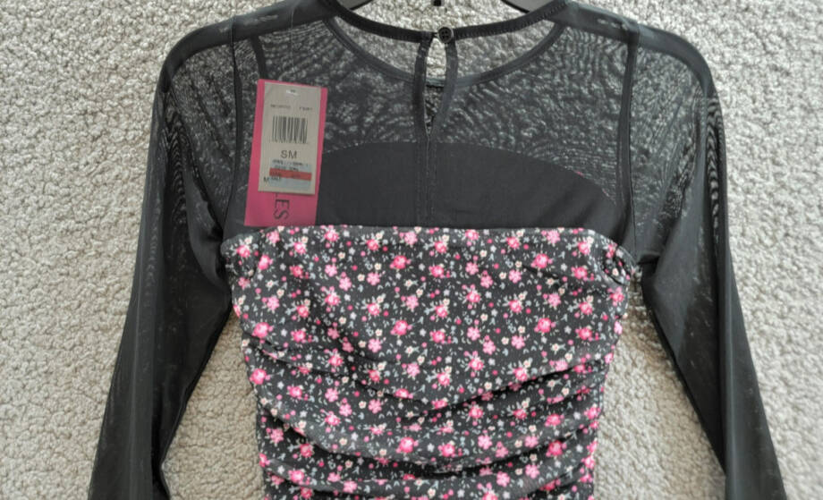 With Jules Long-Sleeve Printed Mesh Combo Dress Big Girls S Black Multi Side Zip