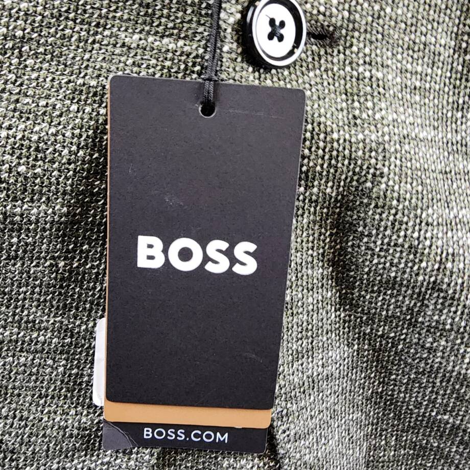 BOSS Jersey Soft Construction Slim Fit Sport Coat Men's 46R Green Long Sleeve