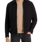 Michael Kors Full Zip Shirt Jacket Men's M Black Collared Pockets Long Sleeve