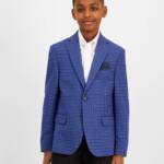 B by Brooks Brothers Classic Fit Stretch Jacket Big Boys 18R Navy/Blue Notch