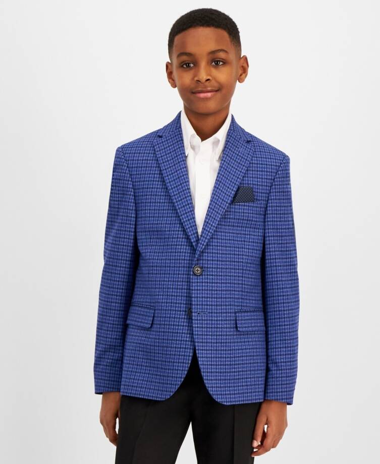 B by Brooks Brothers Classic Fit Stretch Jacket Big Boys 18R Navy/Blue Notch