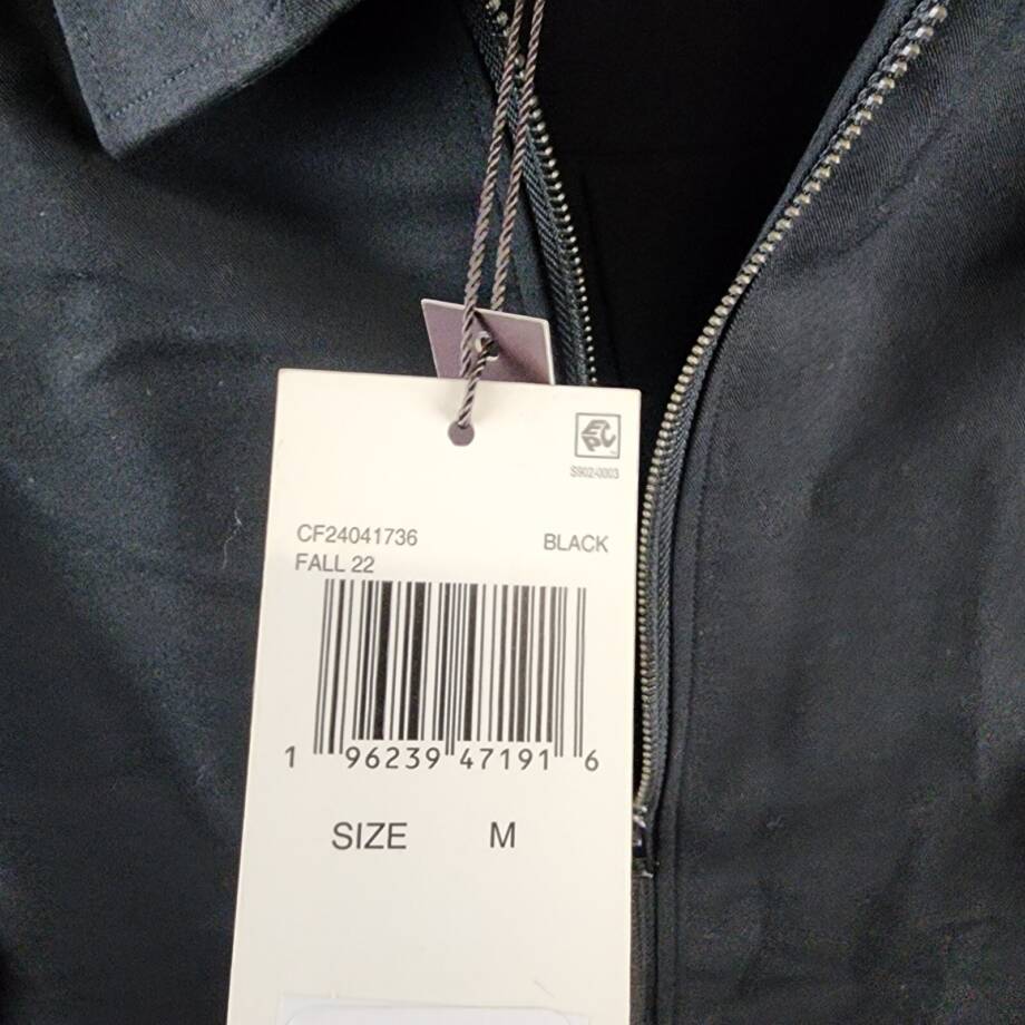 Michael Kors Full Zip Shirt Jacket Men's M Black Collared Pockets Long Sleeve