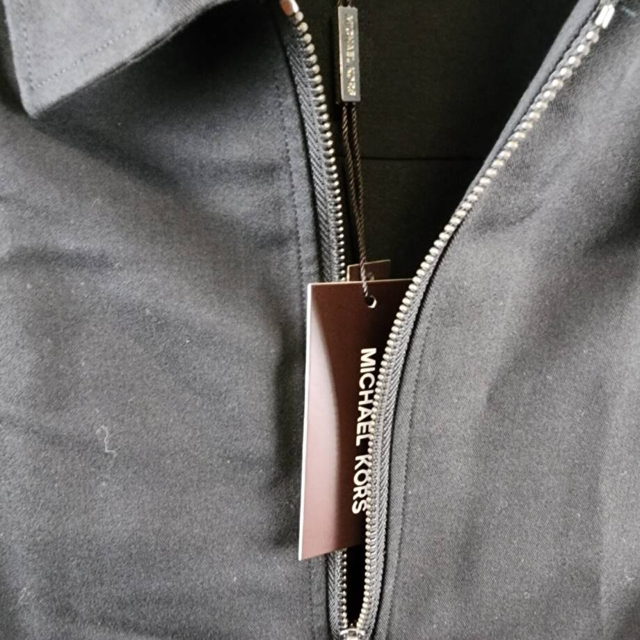 Michael Kors Full Zip Shirt Jacket Men's M Black Collared Pockets Long Sleeve