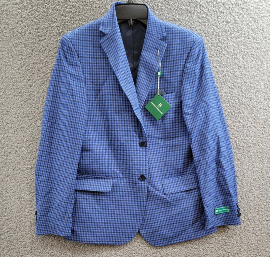 B by Brooks Brothers Classic Fit Stretch Jacket Big Boys 18R Navy/Blue Notch