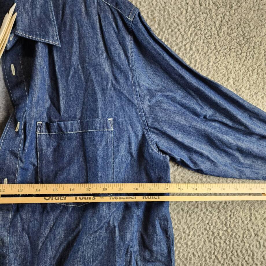 Theory Noll Denim Button Front Shirt Men's XL Light Indigo Patch Pocket L/S