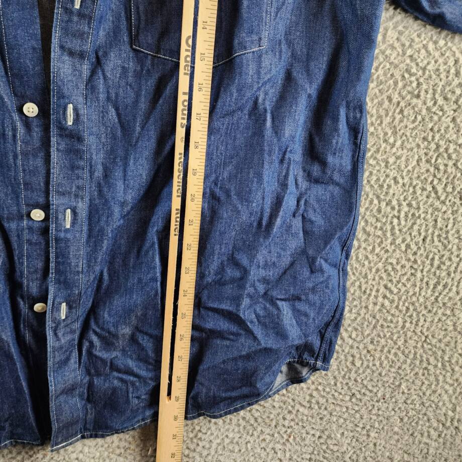 Theory Noll Denim Button Front Shirt Men's XL Light Indigo Patch Pocket L/S