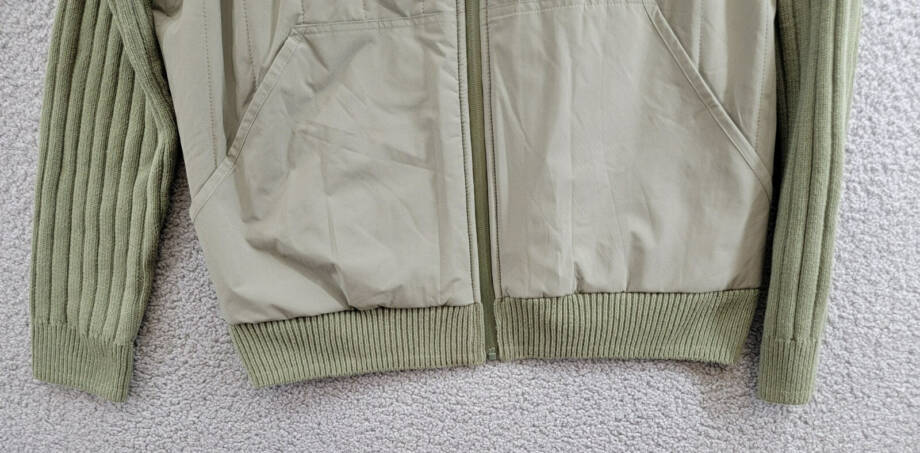 BASS OUTDOOR Mixed Media Zip-Front Hooded Sweater Jacket Men's M Deep Liche L/S