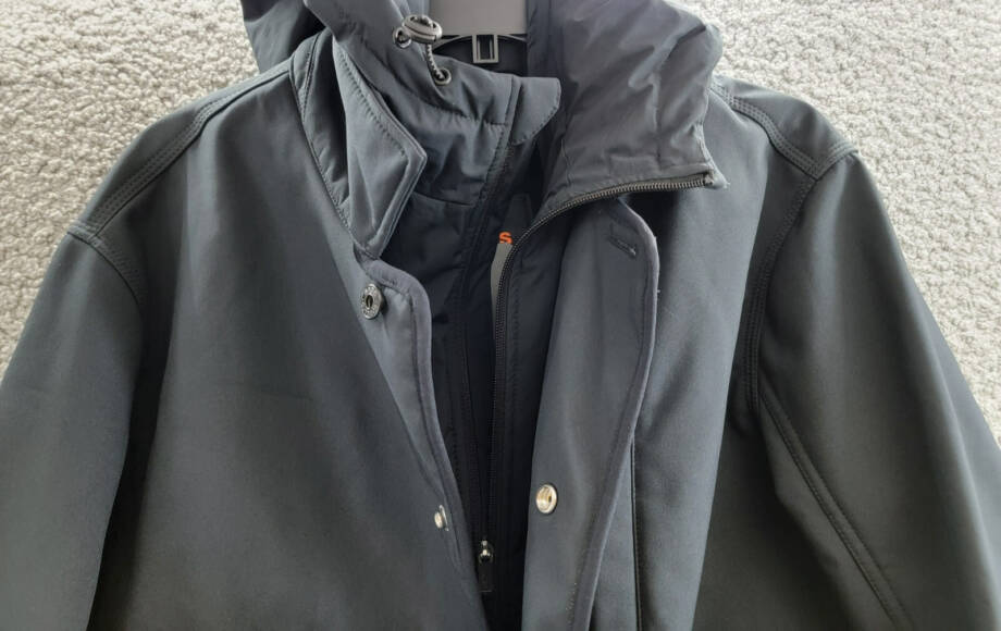 BASS OUTDOOR Storm System Barn Removable Hood Jacket Men's S Black Button Snap