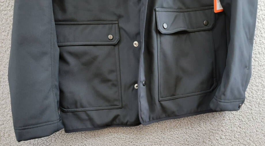 BASS OUTDOOR Storm System Barn Removable Hood Jacket Men's S Black Button Snap