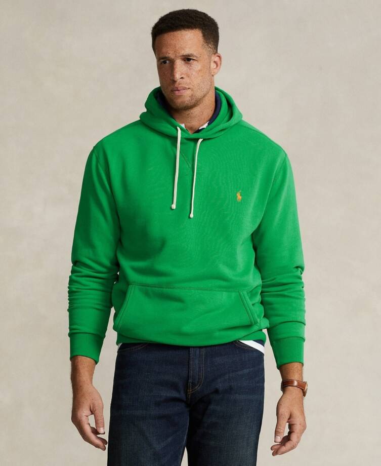 Polo Ralph Lauren Big & Tall RL Fleece Hoodie Men's XLT Green Kangaroo Pocket
