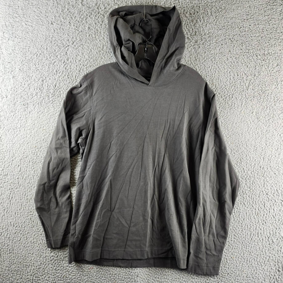 Vince Sueded Jersey Pullover Hoodie Men's M Anchor Gray Solid Long Sleeve