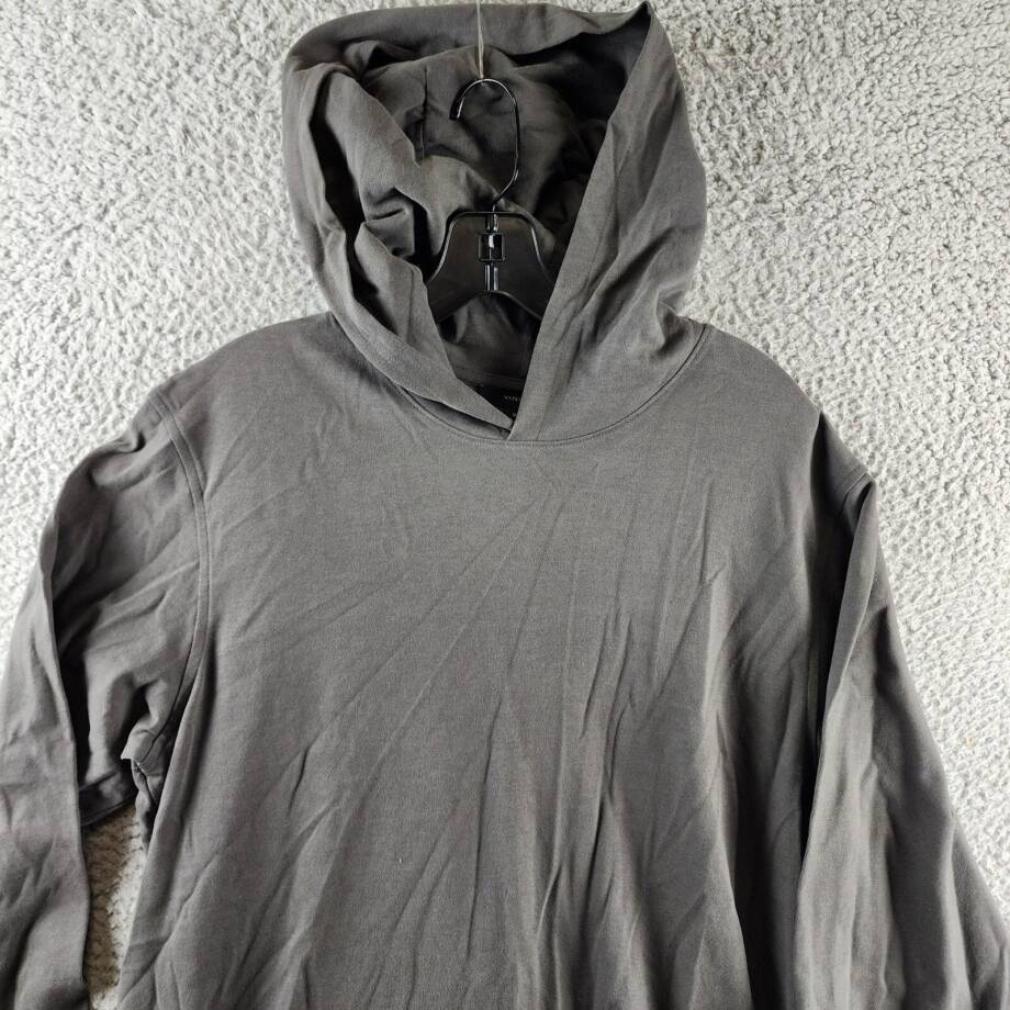 Vince Sueded Jersey Pullover Hoodie Men's M Anchor Gray Solid Long Sleeve