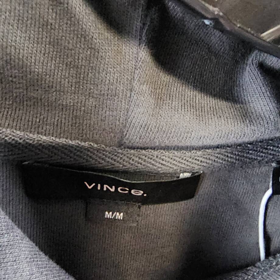 Vince Sueded Jersey Pullover Hoodie Men's M Anchor Gray Solid Long Sleeve