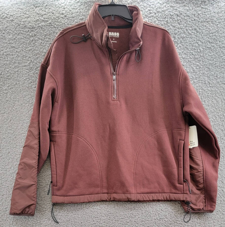 BASS OUTDOOR Regular-Fit Convertible Hood 1/4-Zip Sweatshirt Men's M Rum Raisin