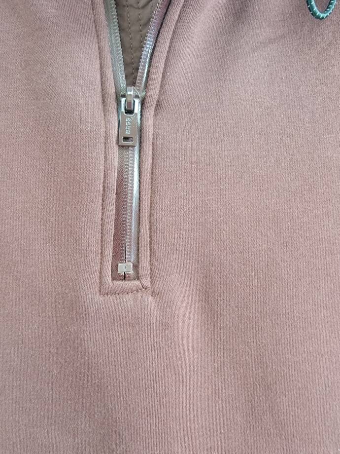 BASS OUTDOOR Regular-Fit Convertible Hood 1/4-Zip Sweatshirt Men's M Rum Raisin