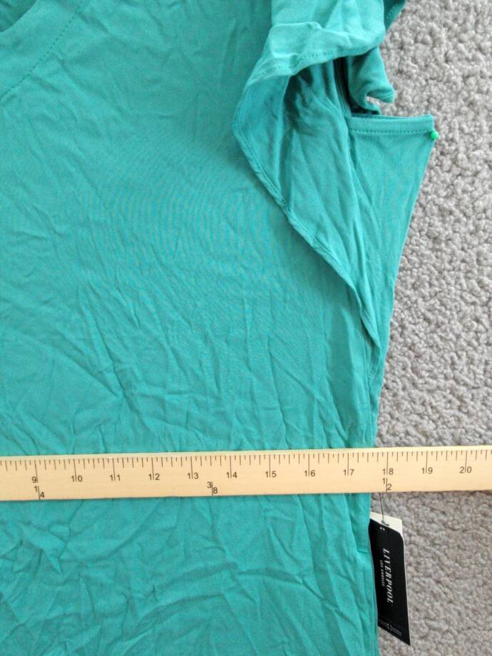 Liverpool Los Angeles Short Flutter Sleeve Dress Women XS Mermaid Teal Pullover